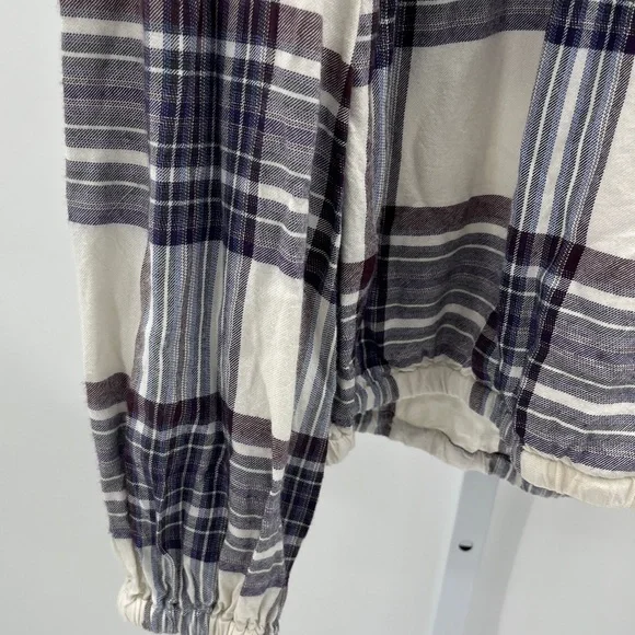 Anthropologie Cloth & Stone  Glacier Plaid Blouse - Size Small - Picture 7 of 10
